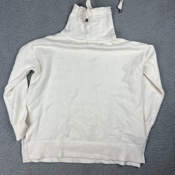 Cable & Gauge Cowl Neck Athletic Sweater Womens XS White Ivory Long Sleeve - Picture 7 of 7